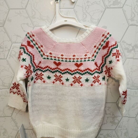 Nwt Toddler Girls' Star Wars Baby Yoda Christmas Ugly Pullover Sweater - Beige - Picture 5 of 8